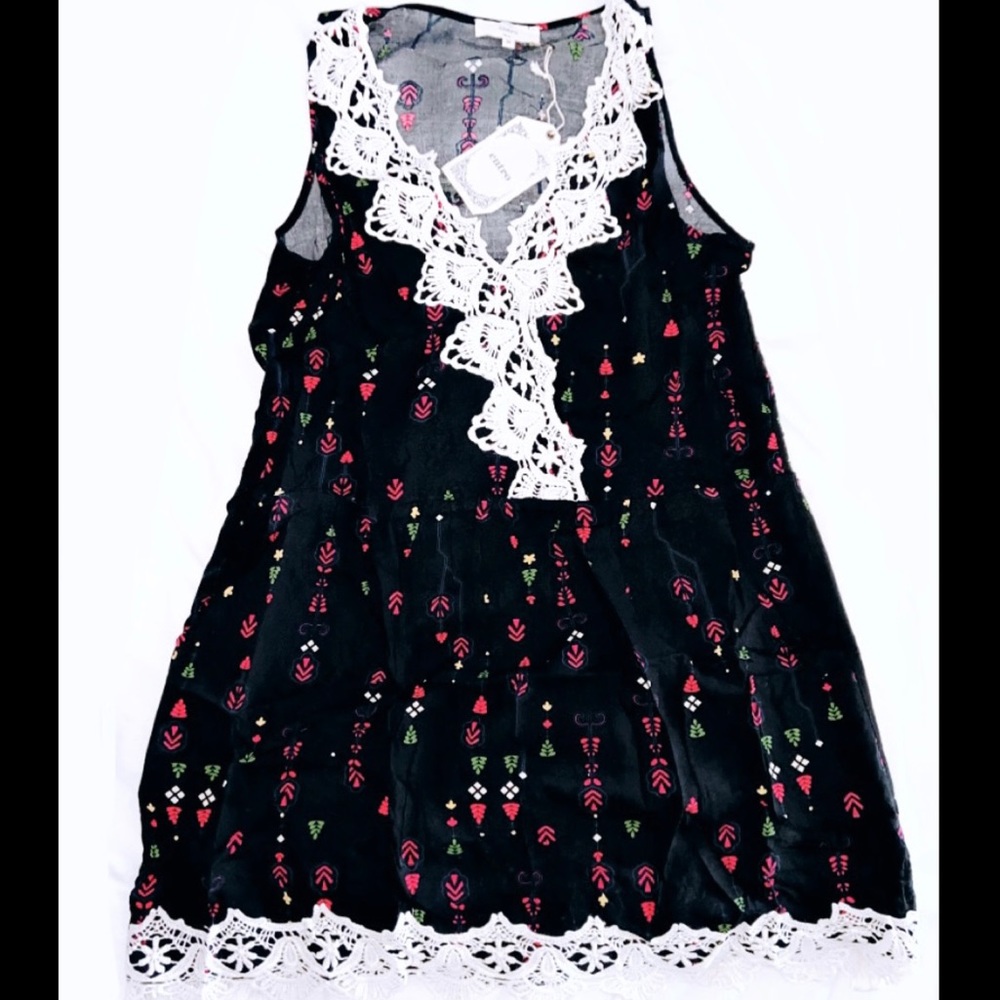 Crochet trim boho dress